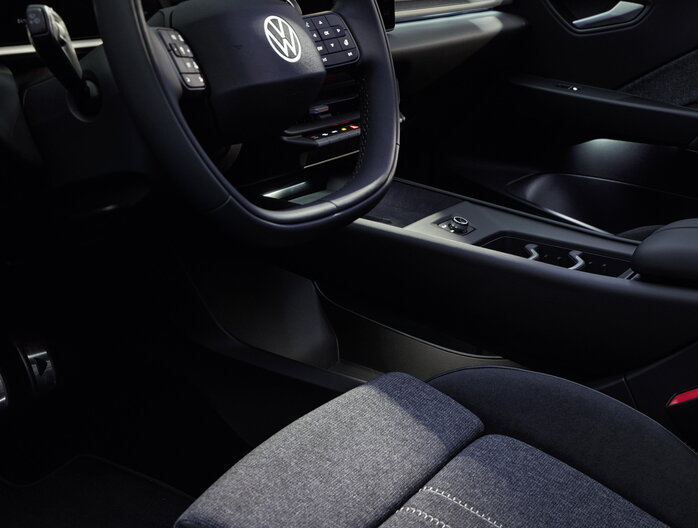 Middenconsole van de Volkswagen ID.3 Neo met bedieningselementen.