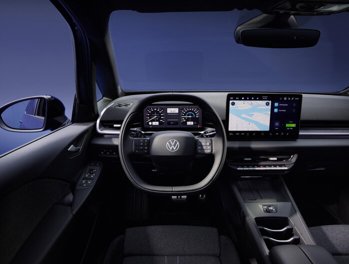 Stuur en digitaal dashboard van de Volkswagen ID.3 Neo.