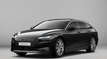 Audi A6 Avant e-tron zwart studio foto stock topdeal