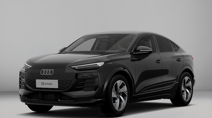 Audi Q6 Sportback e-tron zwart studio foto stock topdeal