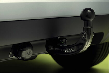 Detaillering van de afneembare trekhaak onder de Volkswagen ID.Cross.
