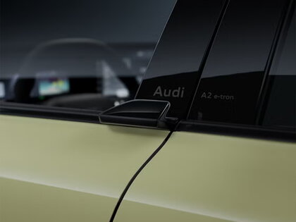 Close up van de deurklink van de nieuwe Audi A2 e-tron