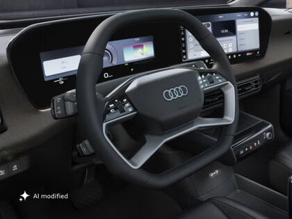 Een close-up van de cockpit van de nieuwe Audi A2 e-tron
