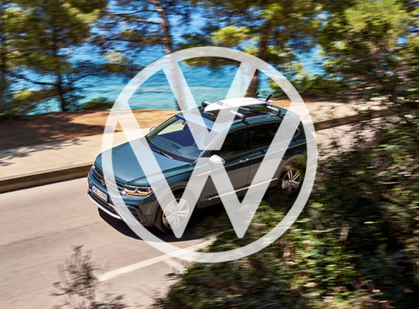 Volkswagen tiguan surfplank accessoir met logo overlay