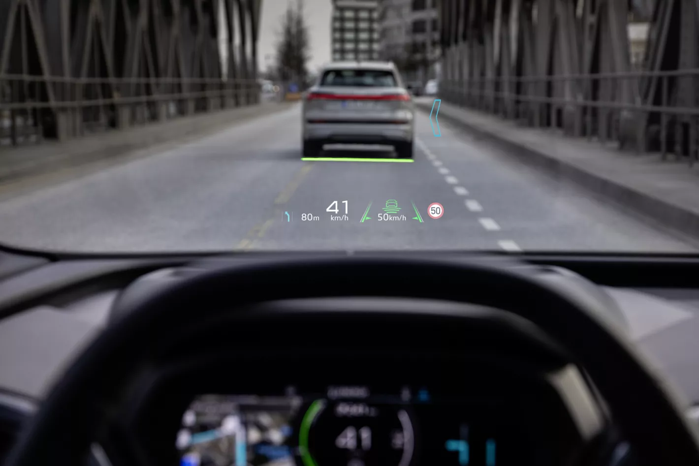 Audi Q4 e-tron sportback head up display