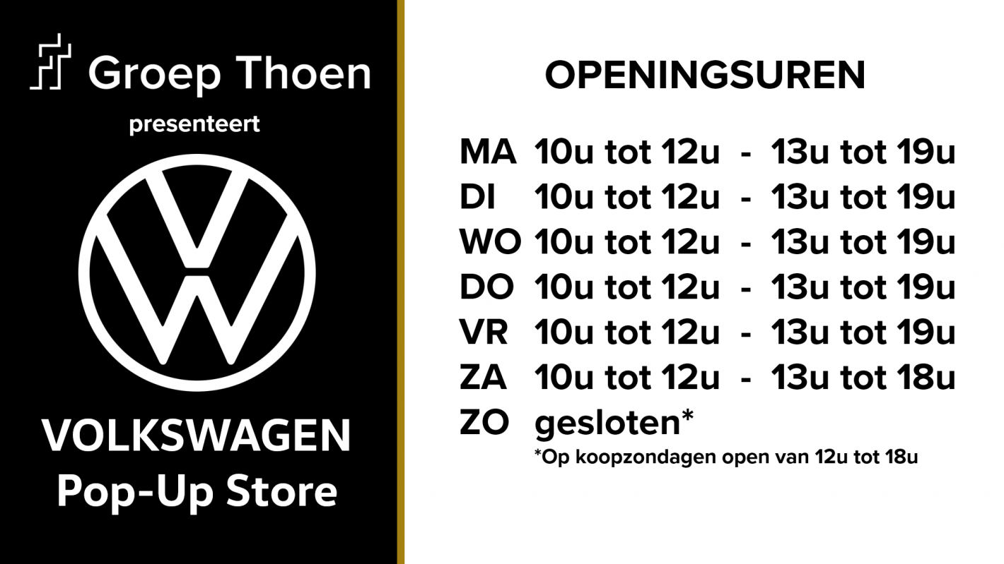 Openingsuren Volkswagen Pop-up Store