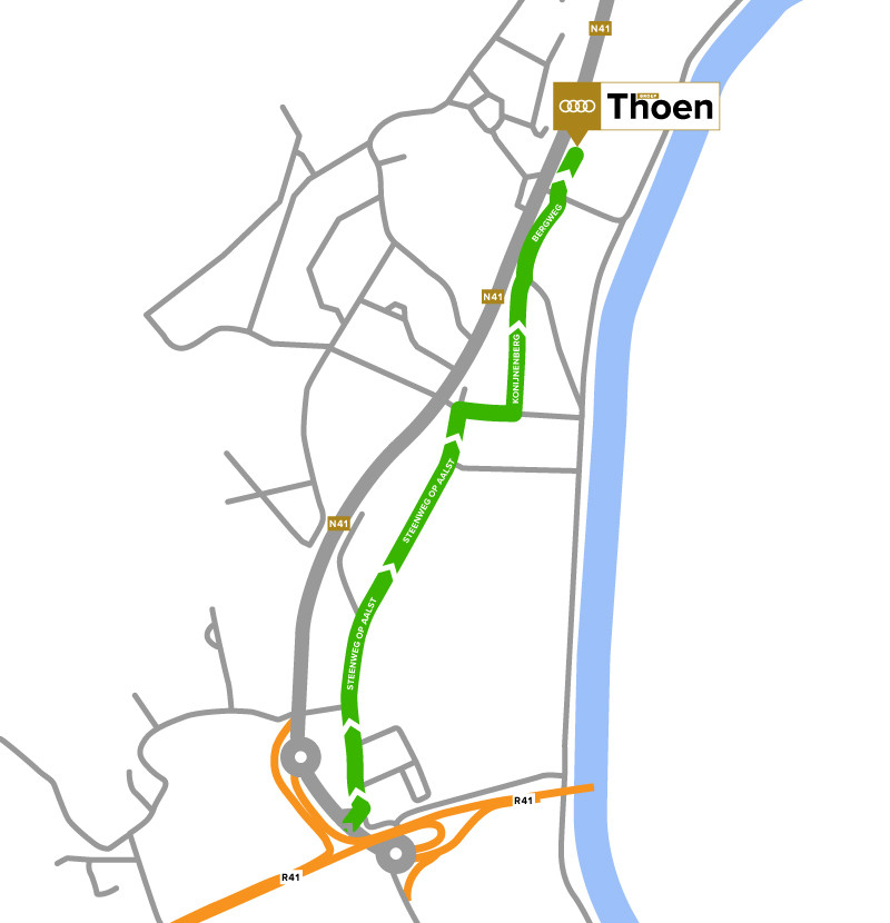 Route Audi Thoen Hofstade
