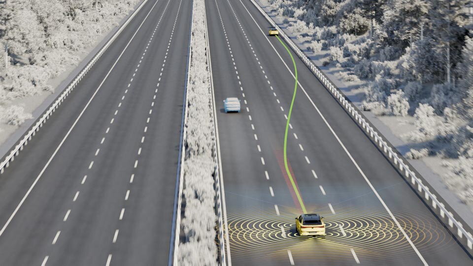 Volkswagen T-roc digitale tekening over travel assist