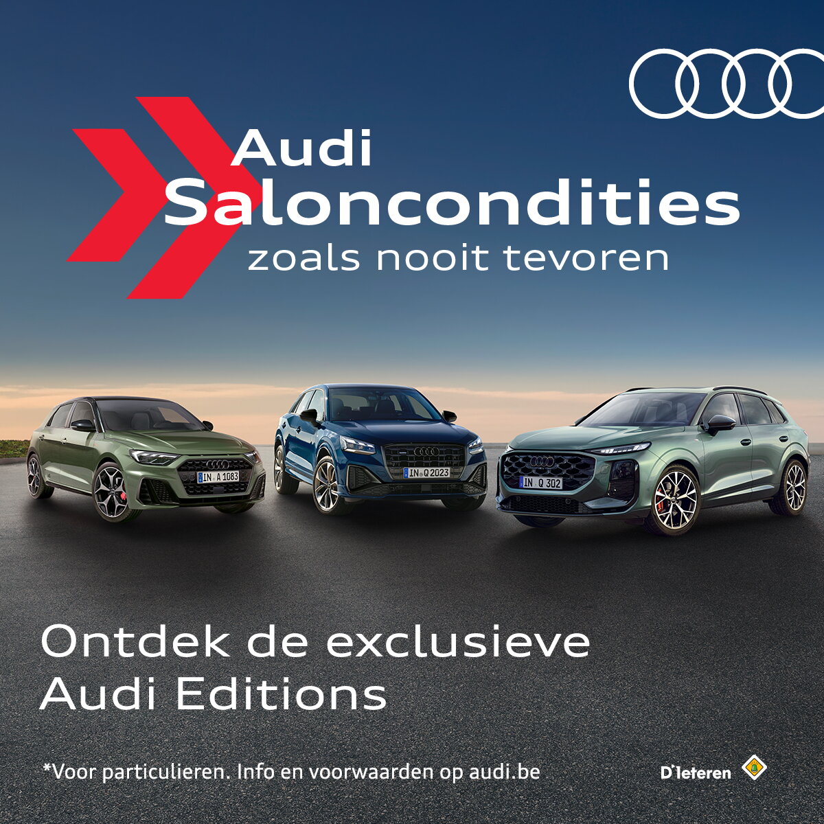 Audi Saloncondities 2026 exclusive editions Groep Thoen 
