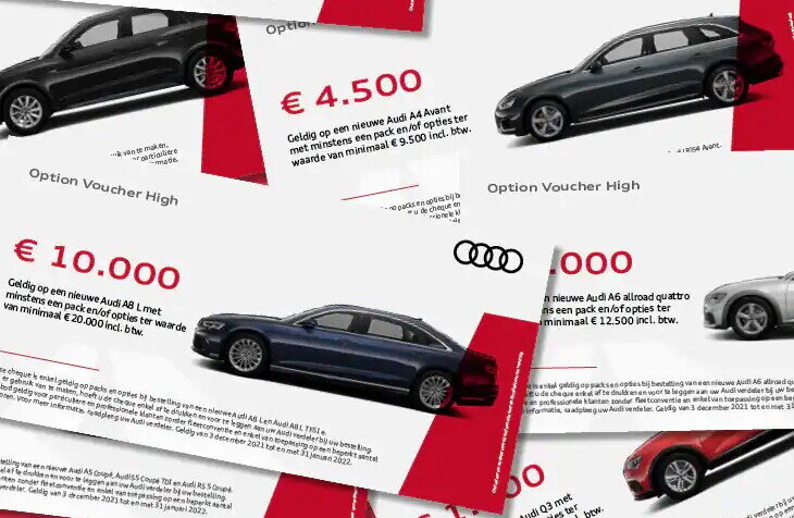 saloncondities 2026 Audi option vouchers Groep Thoen