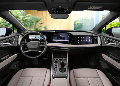 Audi Q4 e-tron 2026 interieur oprit beige zetels
