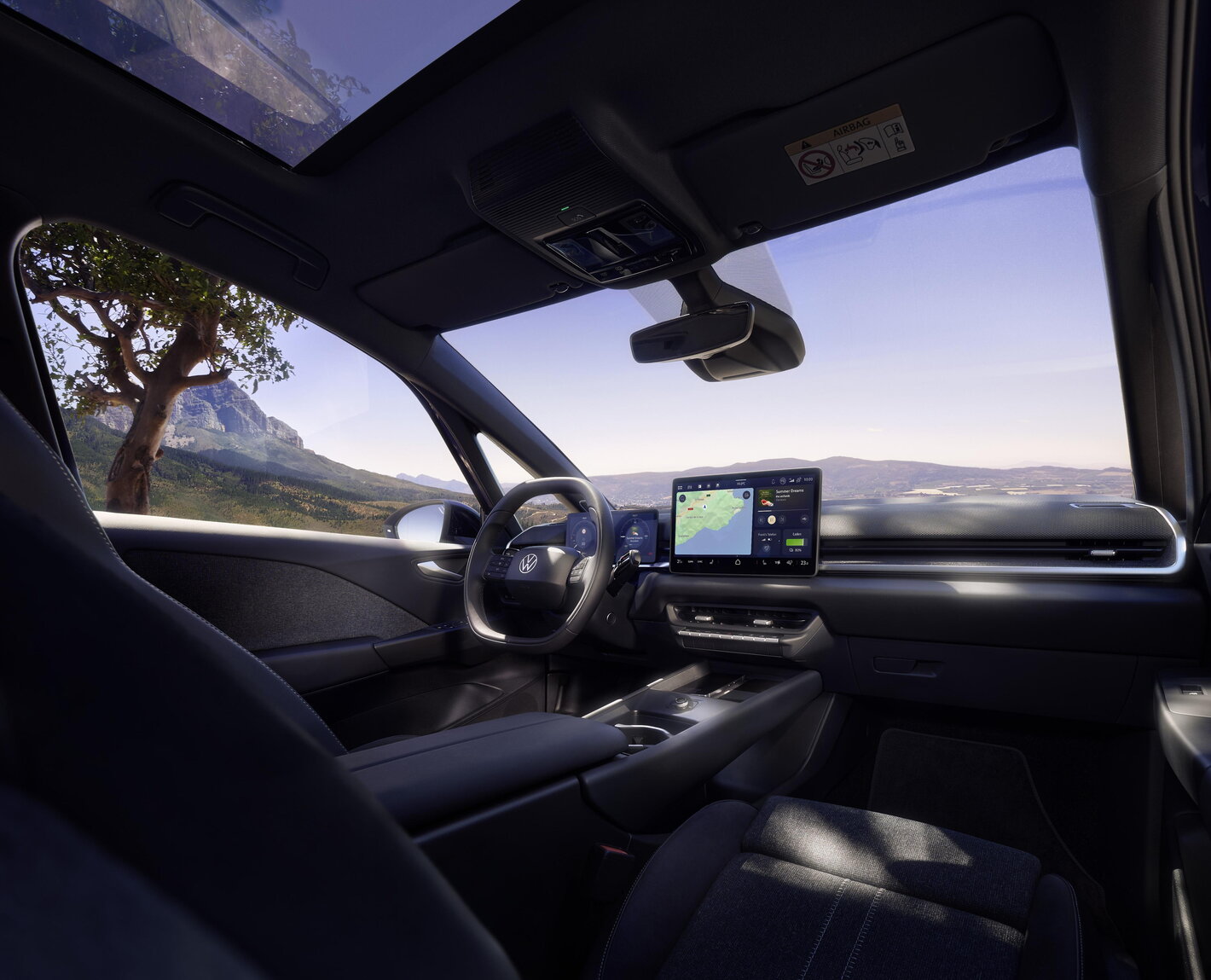 Interieur van de Volkswagen ID.3 Neo met dashboard en infotainmentscherm.