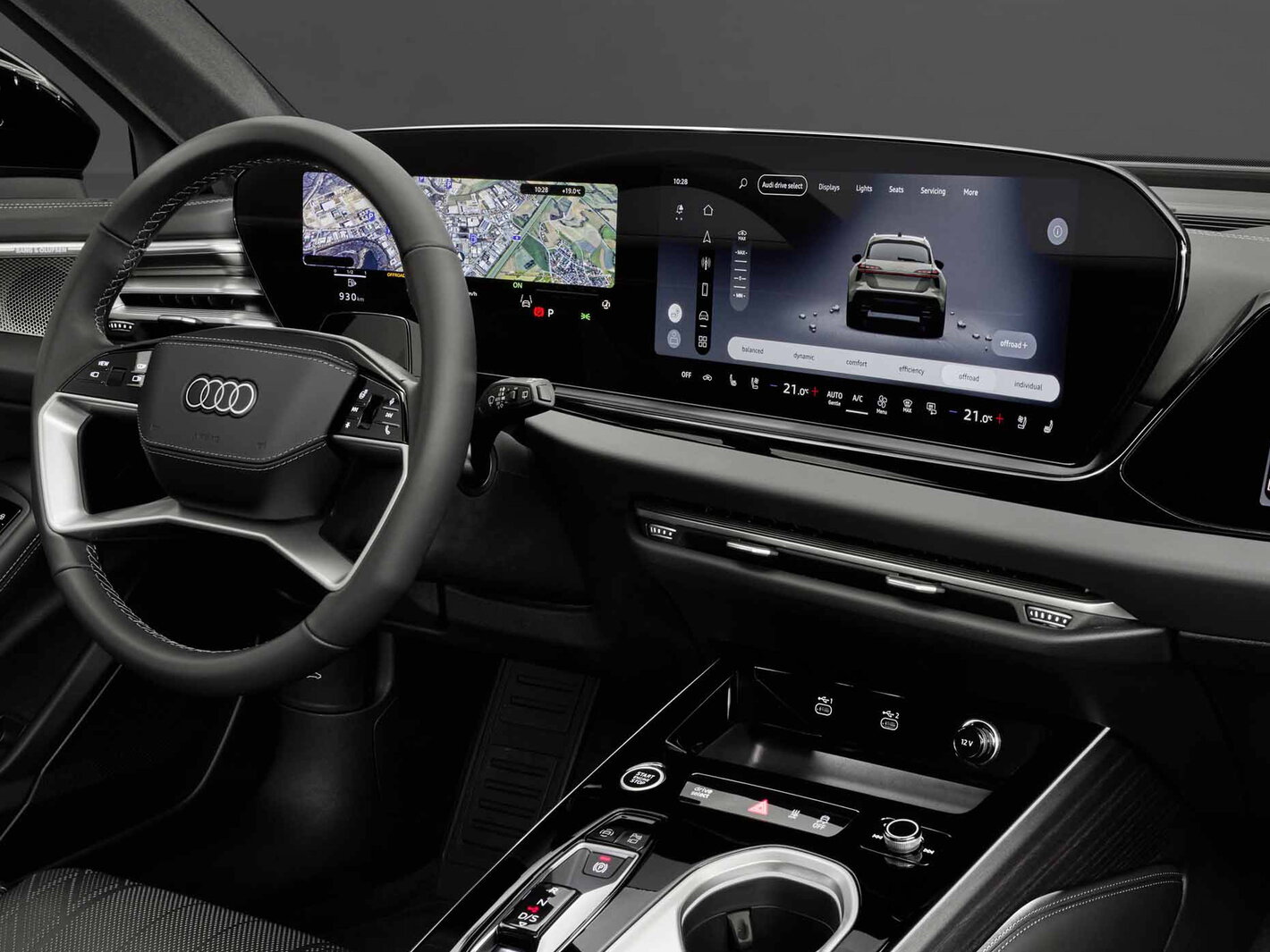 Audi A6 Allroad infotainment scherm hellingshoekdisplay
