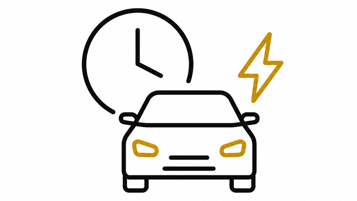 icon wagen klokje bliksemschicht